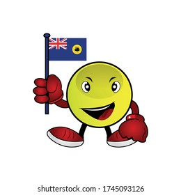 An Illustration Of A Laughing Emoji With A  Flag Western Australia. Design Vector Illustration