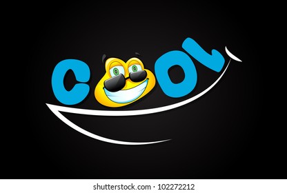 illustration of laughing expression with cool smiley