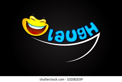 illustration of laughing expression with smiley