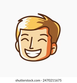 illustration of a laughing face isolated. A laughing face illustration. Emoticons of a laughing face illustration.	