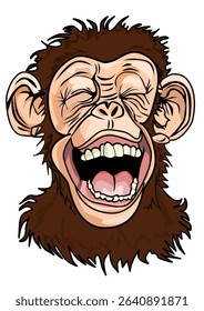 Illustration of a laughing monkey