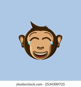 Ilustração de um desenho animado de macaco emoji. Adequado para adesivos, ícones de livros de imagens infantis e para complementar o trabalho de design gráfico.