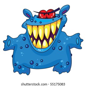 An illustration of a laughing monster