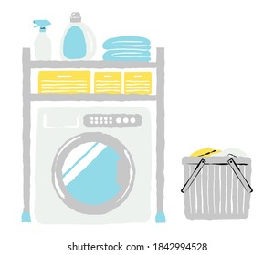 ilustración de lavandería con pincel