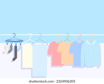 Illustration of laundry on a sunny day