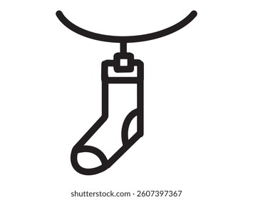 Illustration of an Laundry Sock Outline Icon