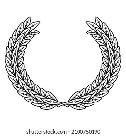 Illustration of laurel wreath. Design element for logo, label, sign, emblem. Vector illustration