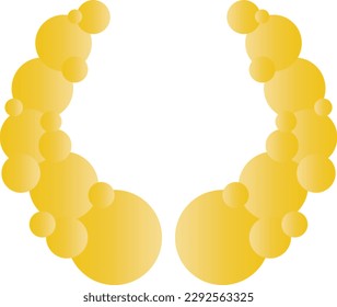 Illustration of a laurel wreath frame made of golden rings