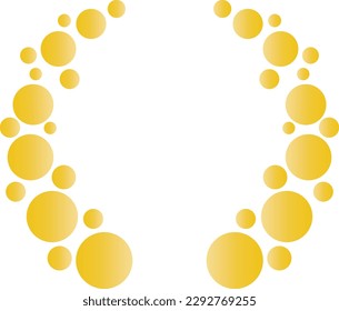 Illustration of a laurel wreath frame made of golden rings