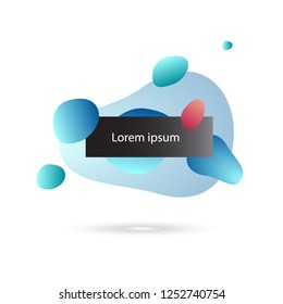 Illustration of lava lamp shaped colorful blue and red liquid on white background. Template for poster with lava lamp effect.