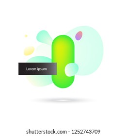 Illustration of lava lamp shaped colorful green liquid on white background. Template for poster with lava lamp effect.