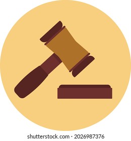 
Illustration Of Law Concept With The Hammer Judge Icon Clipart In Flat Vector Logo Free Download