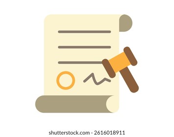 Illustration of an Law and Justice Document Flat Icon