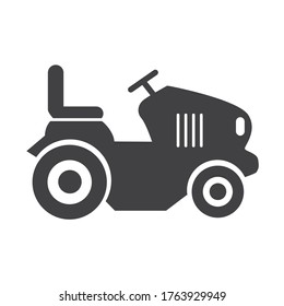 illustration of lawn mower and tractor grass cutter vector icon. Vector design concept on white background