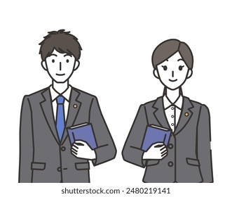 Illustration of lawyer man and woman