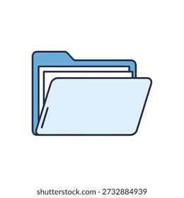 Illustration of layered file folders for document organization