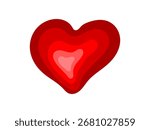 Illustration of Layered Gradient Red Heart Shape