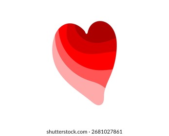 Ilustración de la forma de corazón rojo degradado en capas