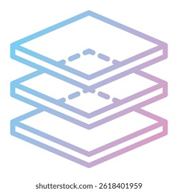 Illustration of a layers icon with multiple levels. Vector image suitable for design and web purposes