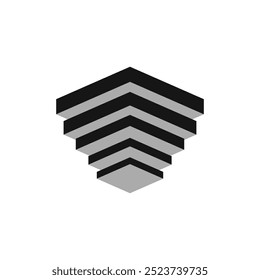 Illustration layers stack unique design with blank background