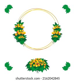 Illustration of the layout of the frame for the design of an invitation to a holiday with elements of luxurious bouquets for the design of paper or the cover of a notebook