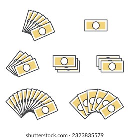 Illustration layout set of money bills