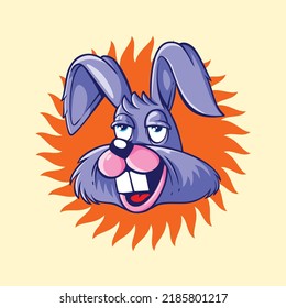 Illustration of Lazy bunny head