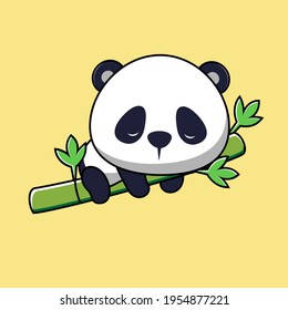 illustration of a lazy cute panda vector design