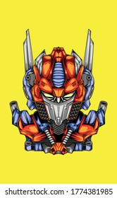ilustración del líder de un robot destructor