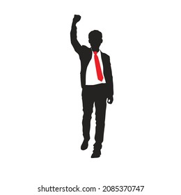 illustration of the leader giving a speech giving the spirit of struggle while clapping his hands up.