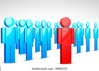 ilustração do líder de pé na frente da multidão