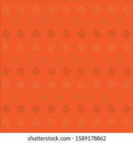 illustration of leaf in brown tones on orange background