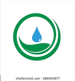 illustration of leaf combined water drop.