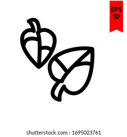 illustration of leaf flat icon