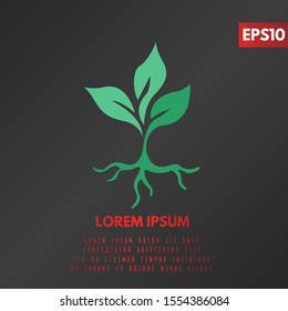 illustration of leaf flat logo