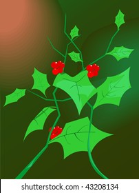 Illustration of leaf with flower	