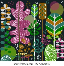 illustration leaf free shape swaying curve Beautiful colors, comfortable on the eyes