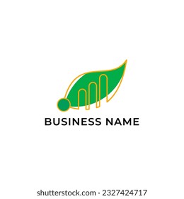 ILUSTRACIÓN DE HOJAS CON GRÁFICO. VECTOR DE DISEÑO DE PLANTILLAS DE LOGOTIPO DE CRECIMIENTO FINANCIERO