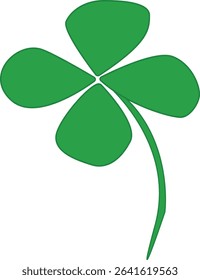 Illustration of a leaf, green sprout, 4 leaves, small tree vector, clover plant, simple design