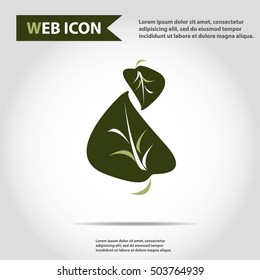 Illustration of leaf. Icon. Creative. Autumn, fall, weather. Idea for logo icon.