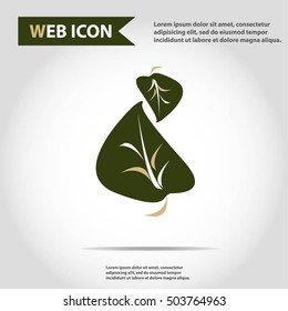Illustration of leaf. Icon. Creative. Autumn, fall, weather. Idea for logo icon.
