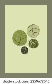 Illustration leaf for interior design