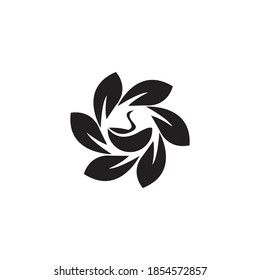 Hojas de la hoja de la ilustración que tuk un círculo que es hermoso y en el medio hay agua que está hecha de sustancia material naturalmente son sanas, aptas para logos e íconos