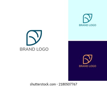 ILLUSTRATION LEAF LINE WITH CIRCLE MODERN LOGO DESIGN VECTOR