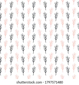 Illustration of a leaf pattern. Floral organic background. Hand-drawn sheet texture.