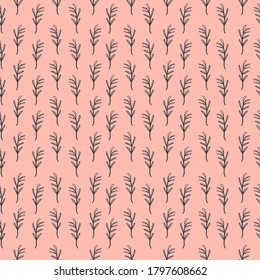 Illustration of a leaf pattern. Floral organic background. Hand-drawn sheet texture.