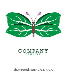 Illustration of leaf shaped butterfly