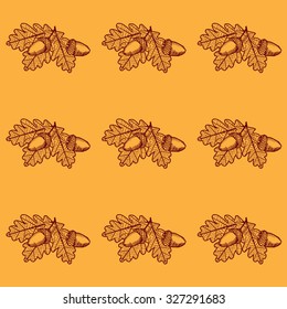 illustration of Leaf Skeleton with acorn
