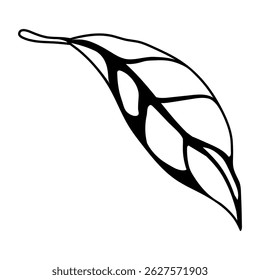 Ilustración de la hoja. Follaje estilizado de primavera o verano.