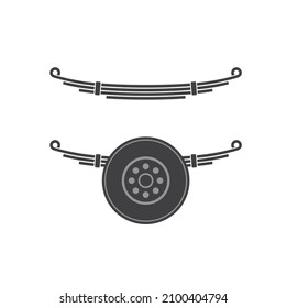 Illustration Of Leaf Spring Suspension, Auto Part, Vector Art.